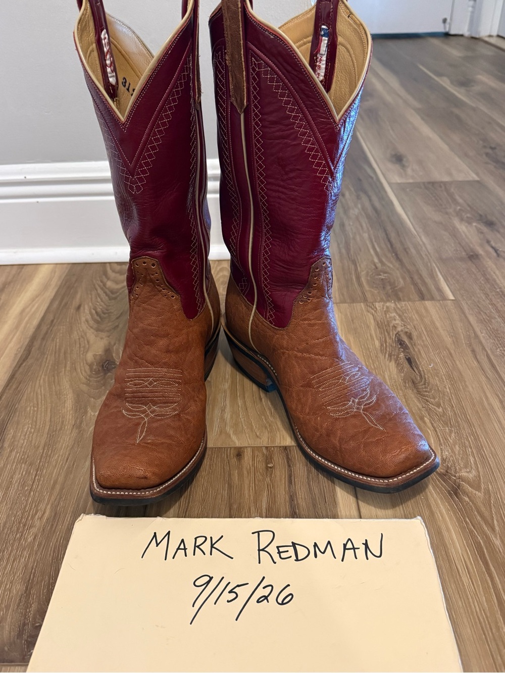 Rios of Mercedes Two-Tone Brown and Burgundy Western Boots